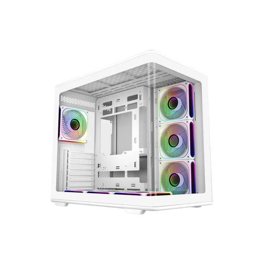 Cooler Master Elite 600 White ATX Case Curved Glass